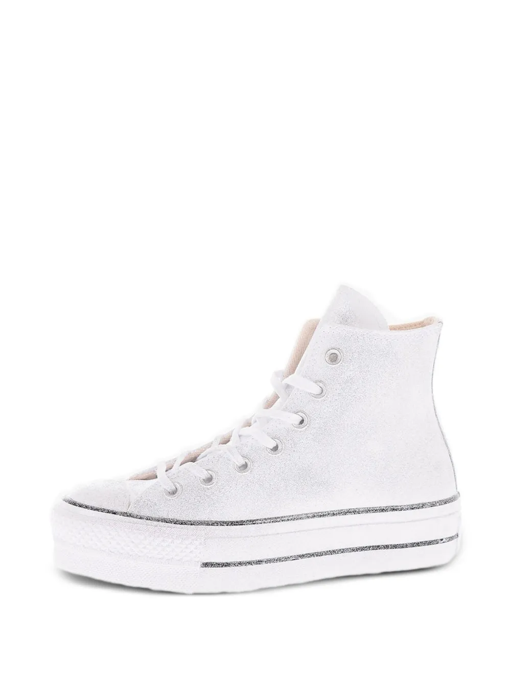 Converse Chuck Taylor All Star Lift Glitter-finish Sneakers In White