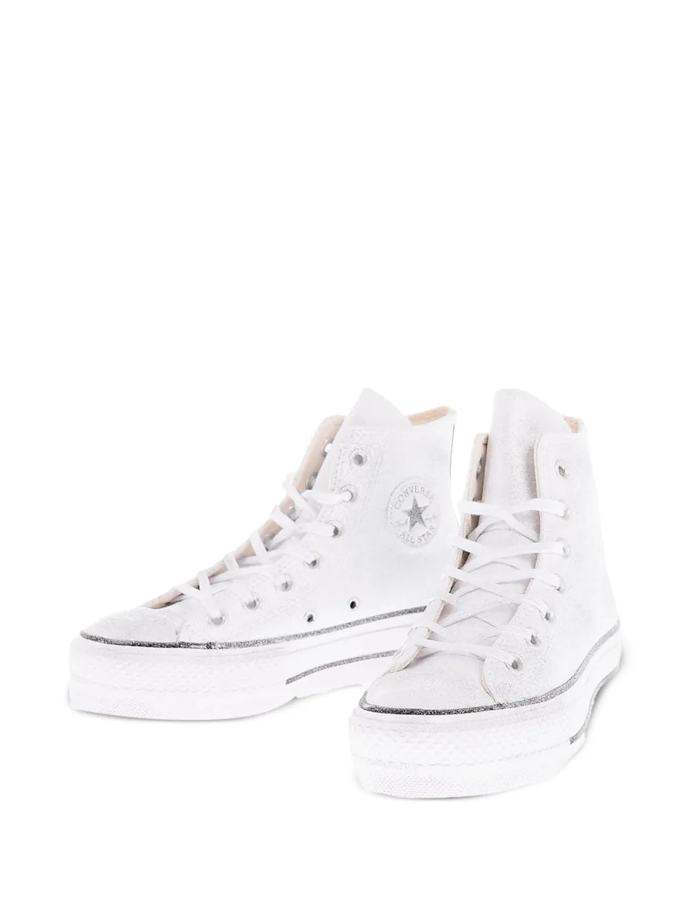Converse Chuck Taylor All Star Lift glitter-finish sneakers Wit