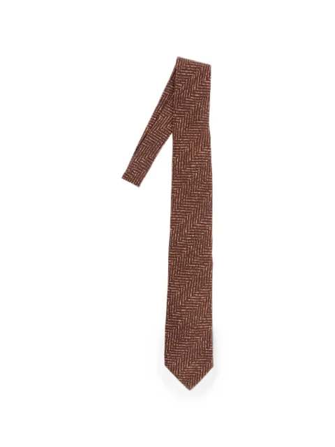 Corneliani herringbone-pattern silk tie