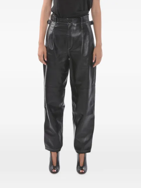 The Mannei Shobak contrast-stitch leather trousers
