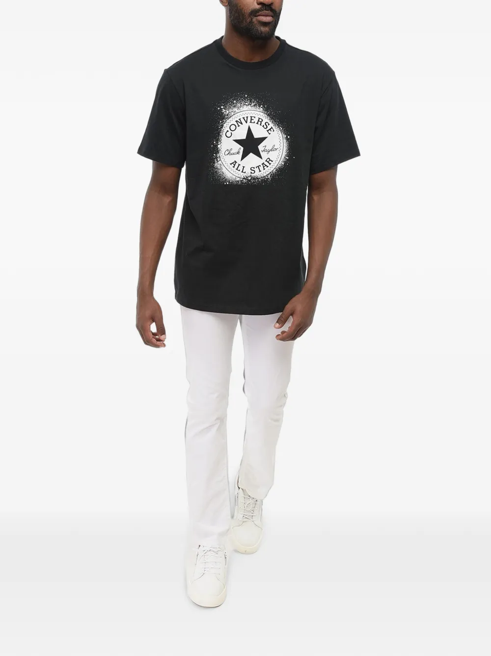 Converse Chuck Taylor Distort Spray Paint T-shirt met logo-print Zwart