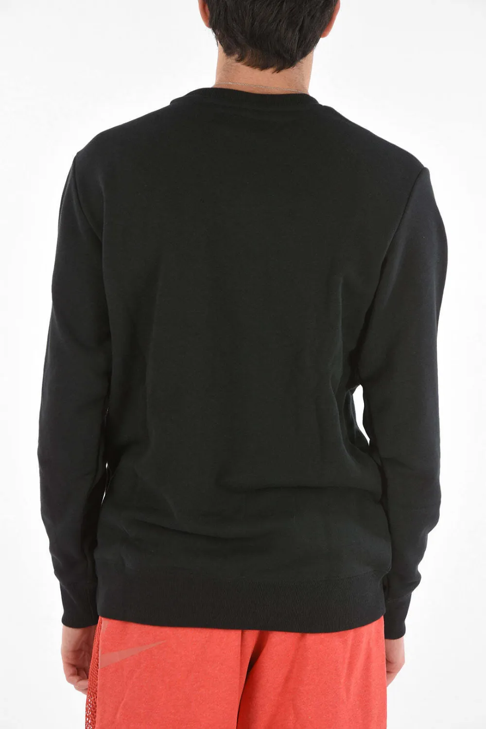 Converse logo-embroidered cotton sweatshirt Zwart