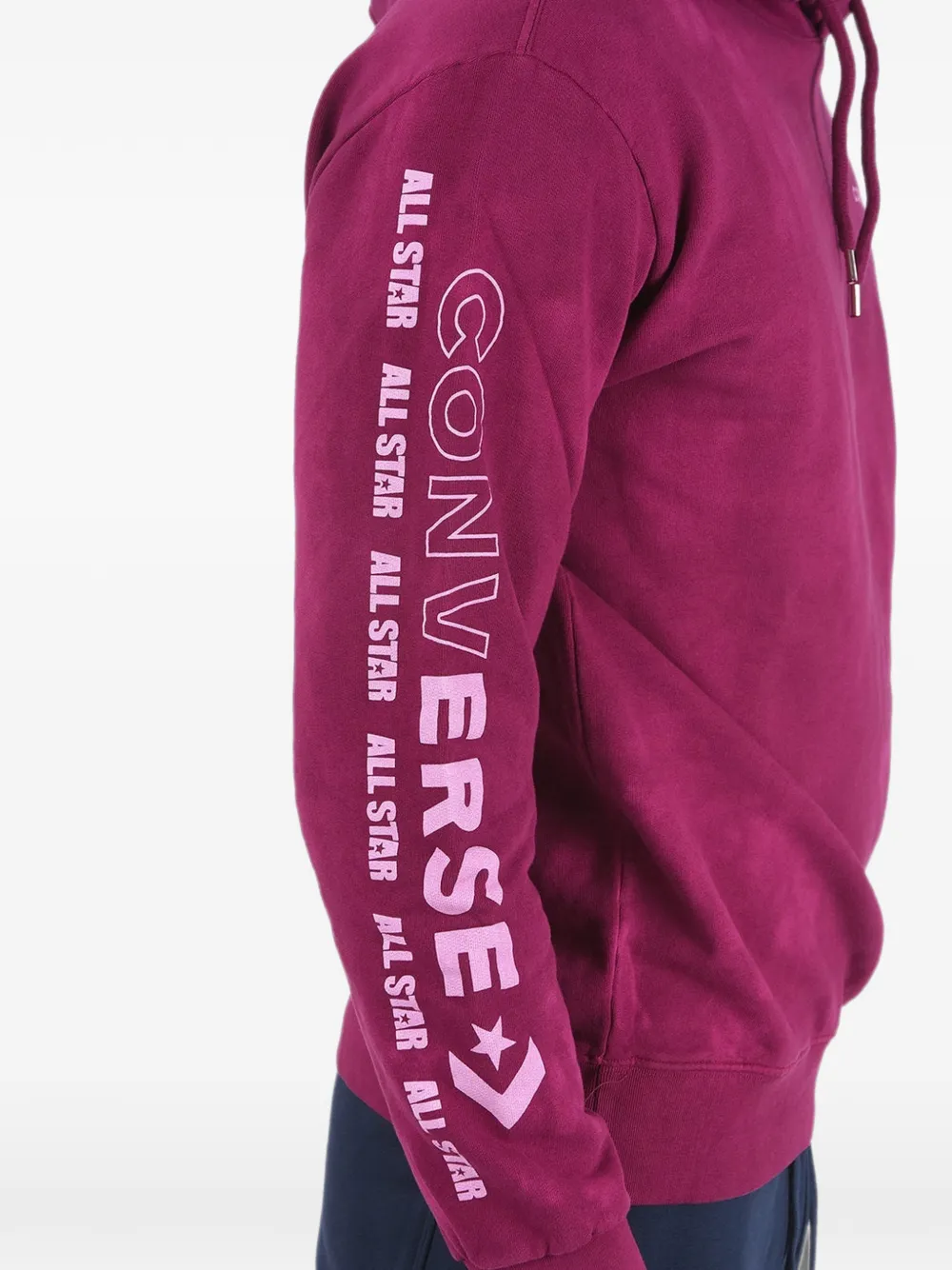 Converse logo-print patterned hoodie Roze
