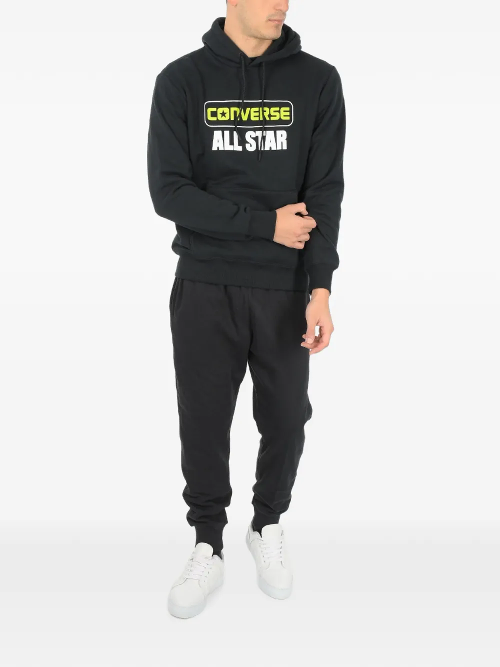 Converse All Star logo-print hoodie Zwart