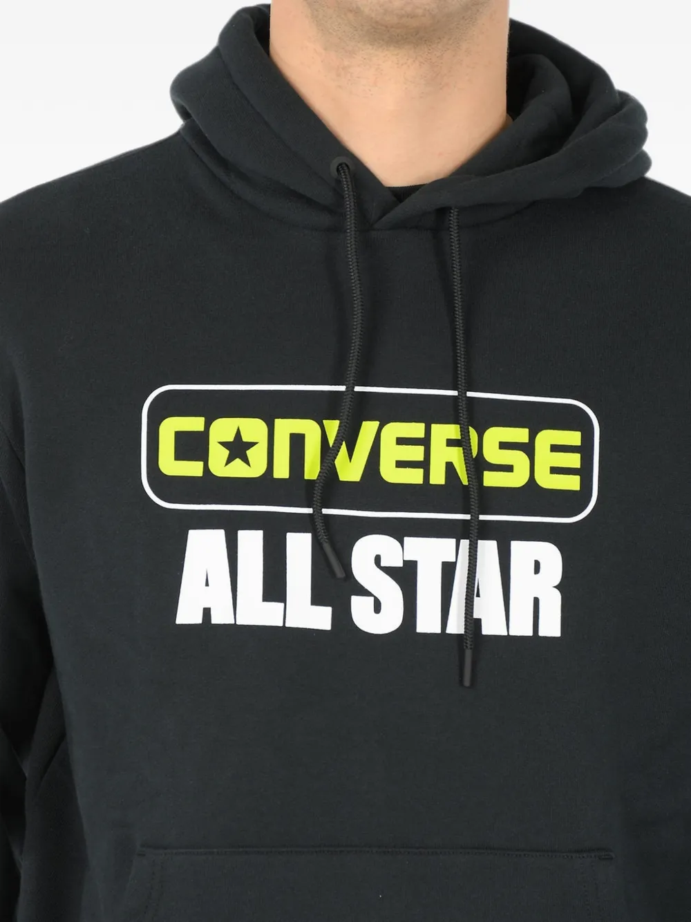 Converse All Star logo-print hoodie Zwart