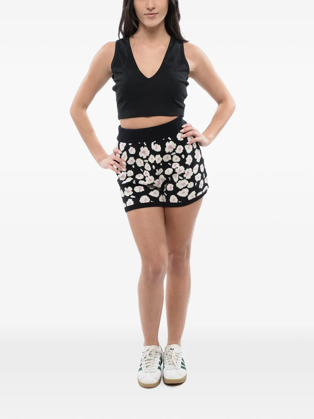 Converse Martine Ali ribbed crop top Zwart