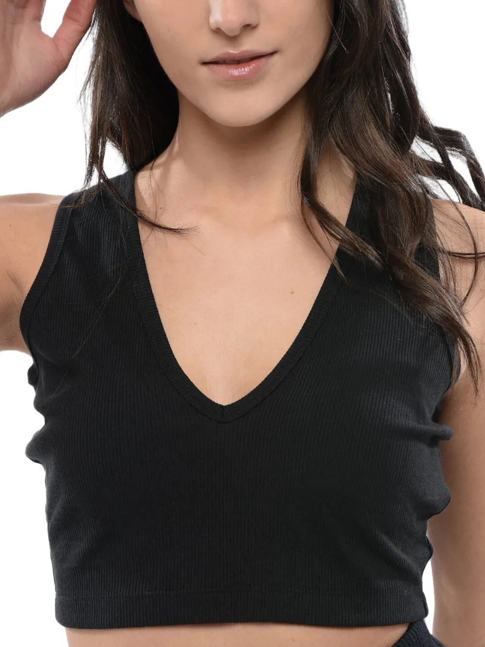 Converse Martine Ali ribbed crop top Zwart