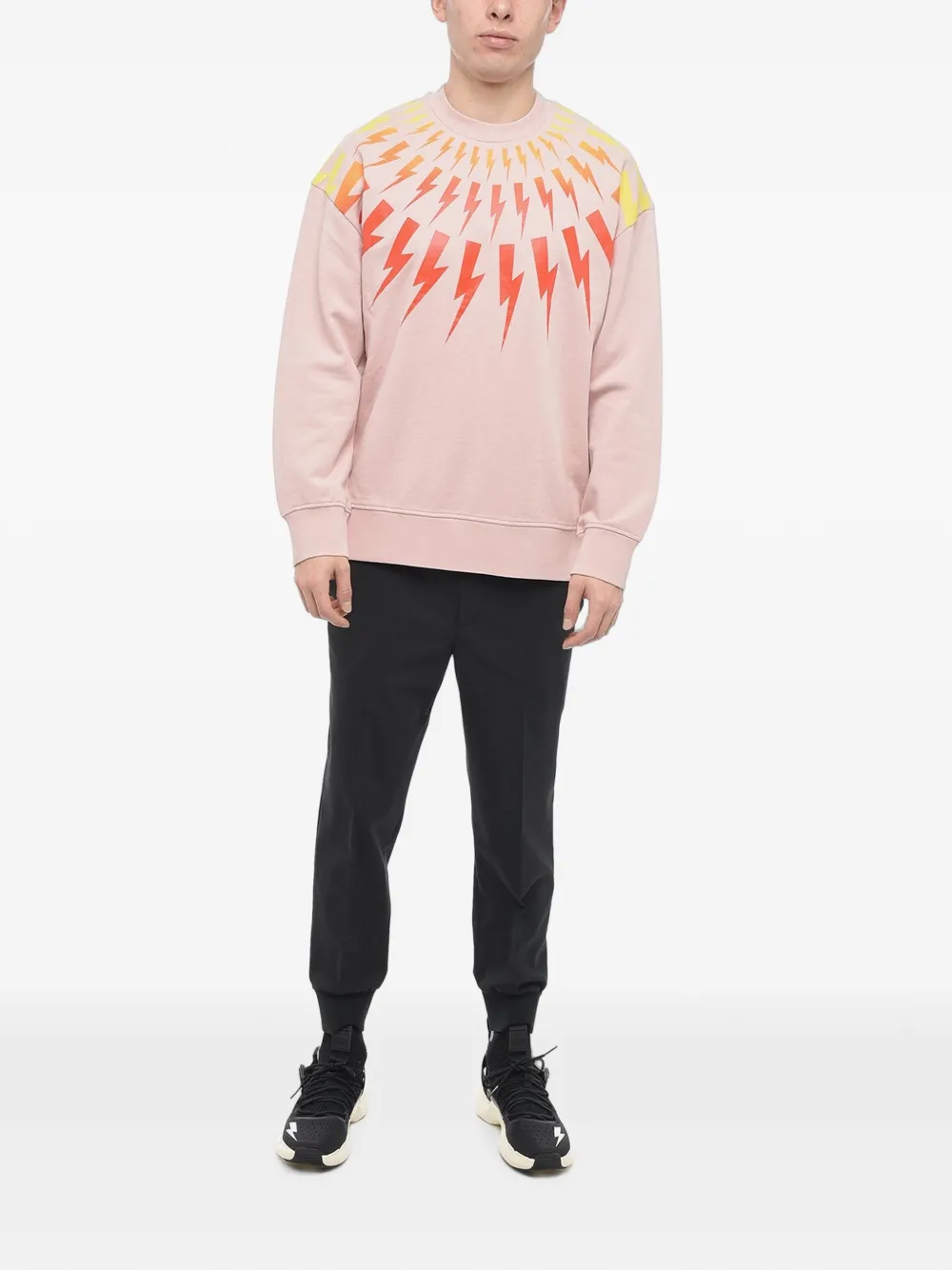 Neil Barrett Sweater met bliksemflits-print Roze