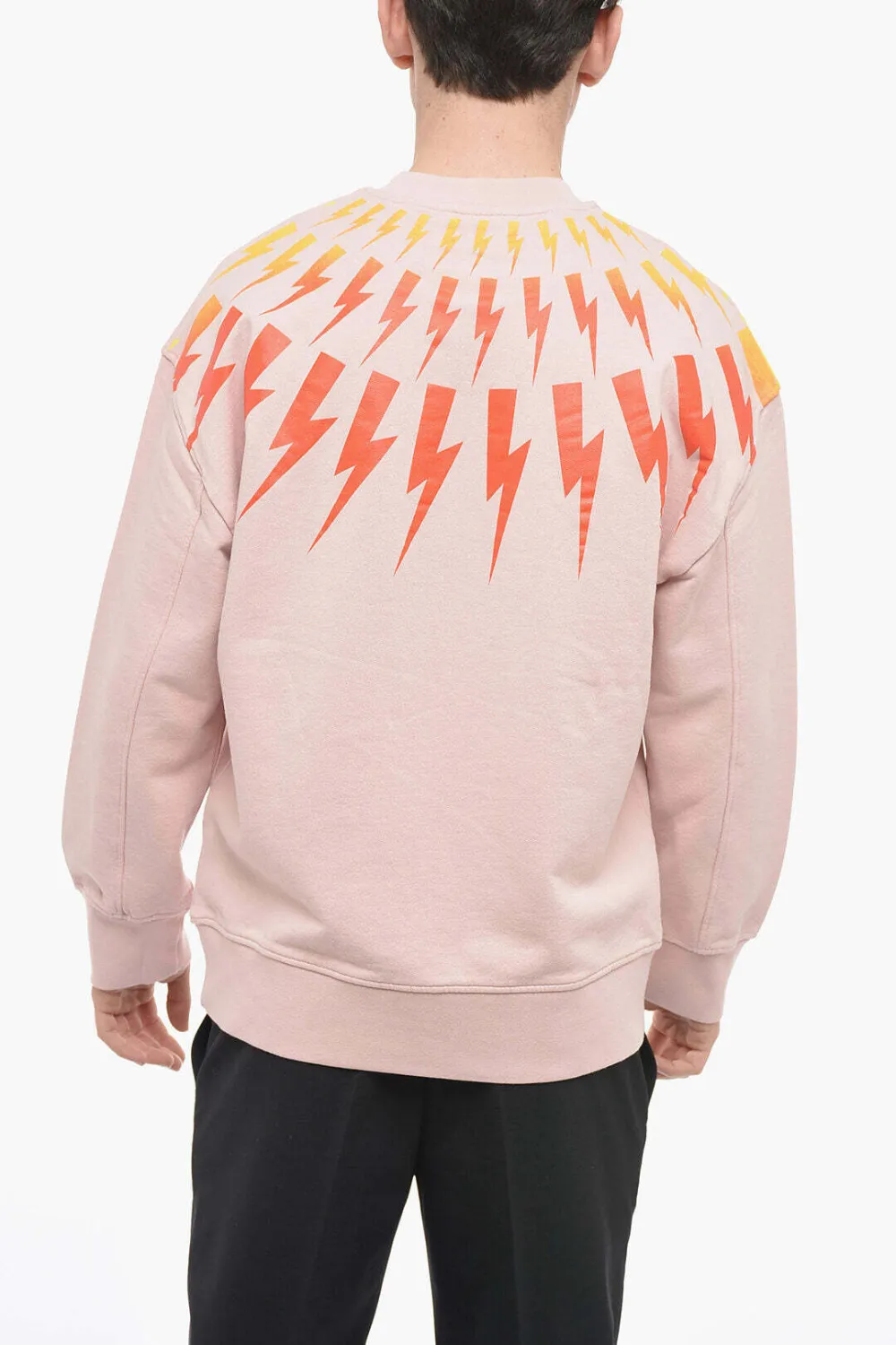 Neil Barrett Sweater met bliksemflits-print Roze