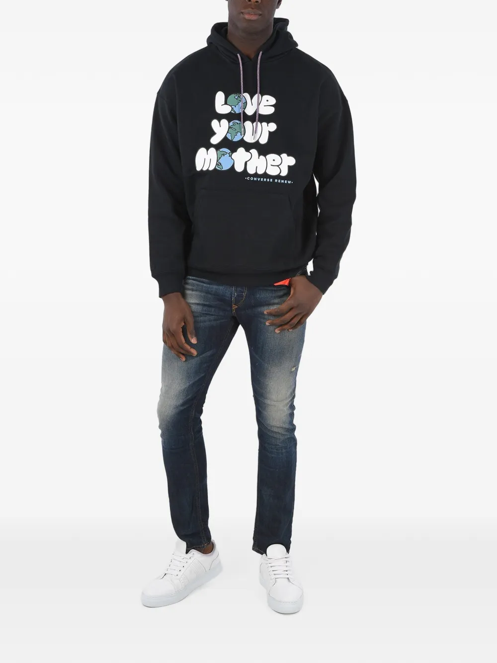 Converse Hoodie met logoprint Zwart