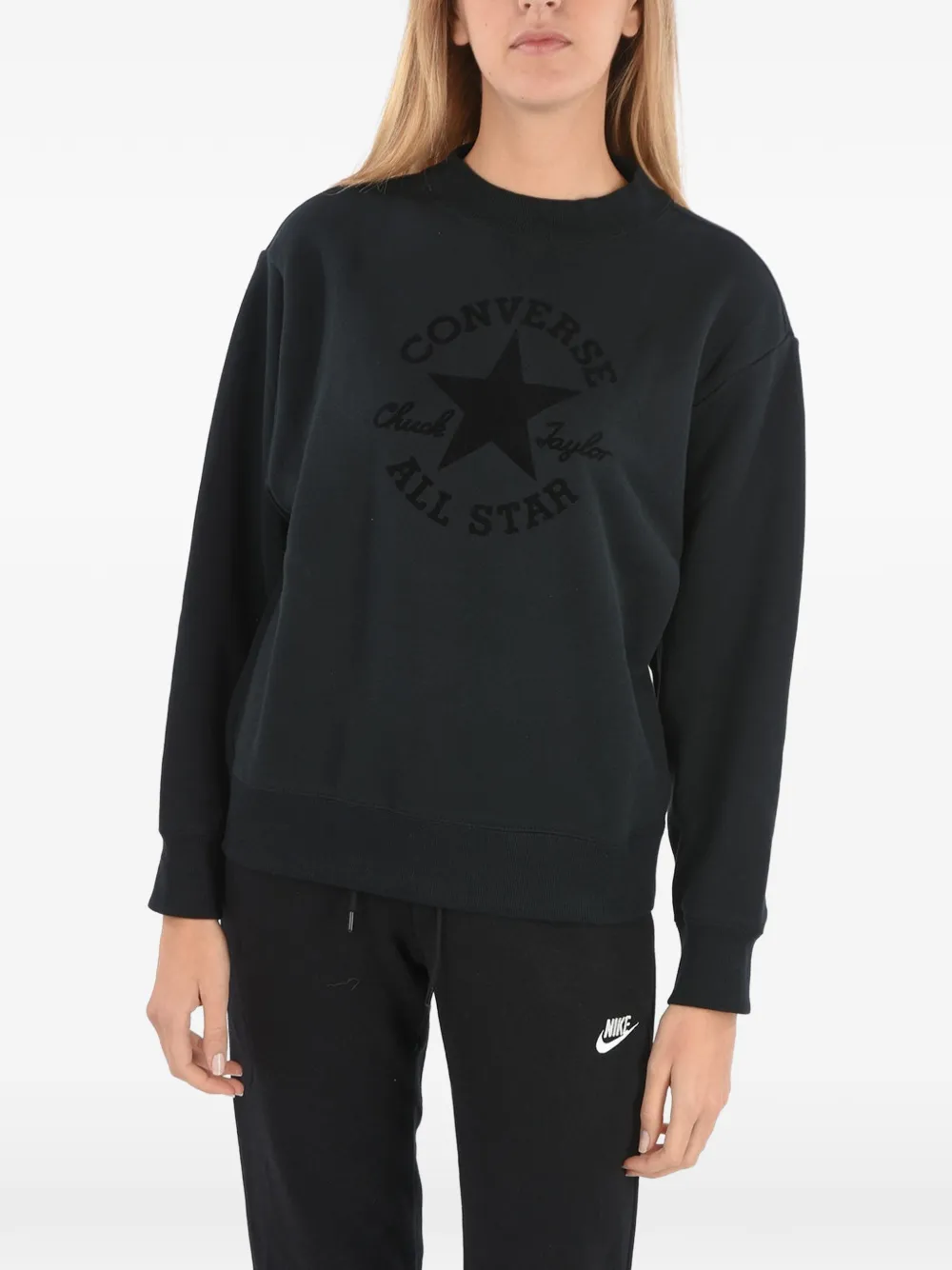 Converse Logo-print Sweatshirt In Black