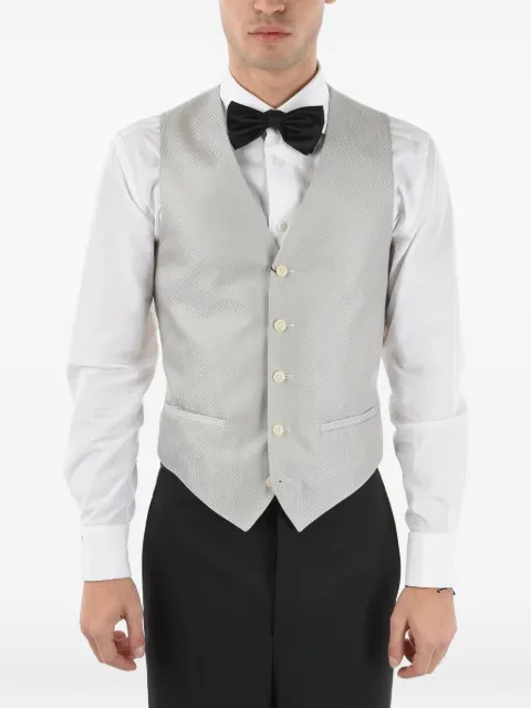 Corneliani micro-pattern martingale waistcoat