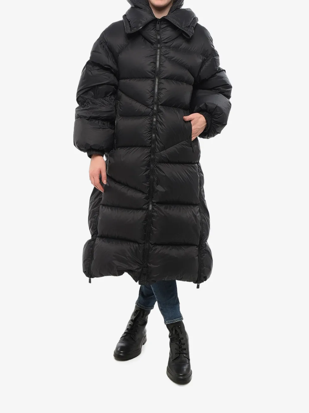 Bacon quilted hooded coat | Black | Image 1