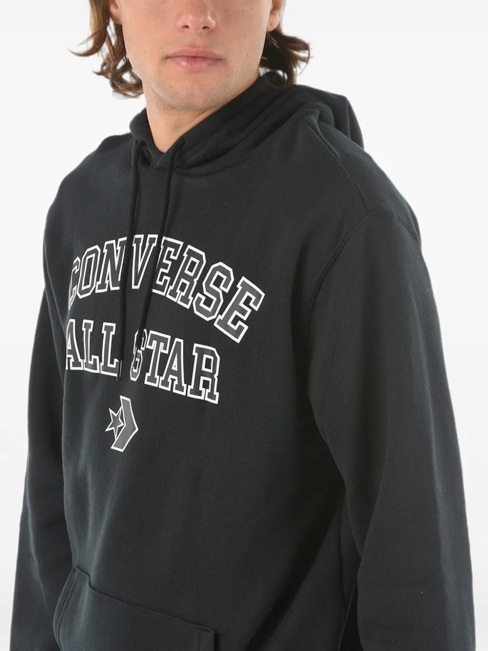 Converse All Star logo-print hoodie Zwart
