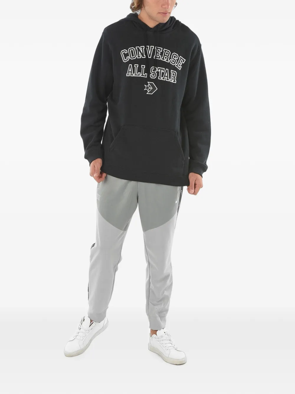 Converse All Star logo-print hoodie Zwart