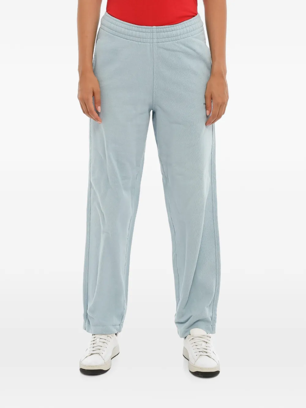 Holzweiler logo-print blue track pants - Blau