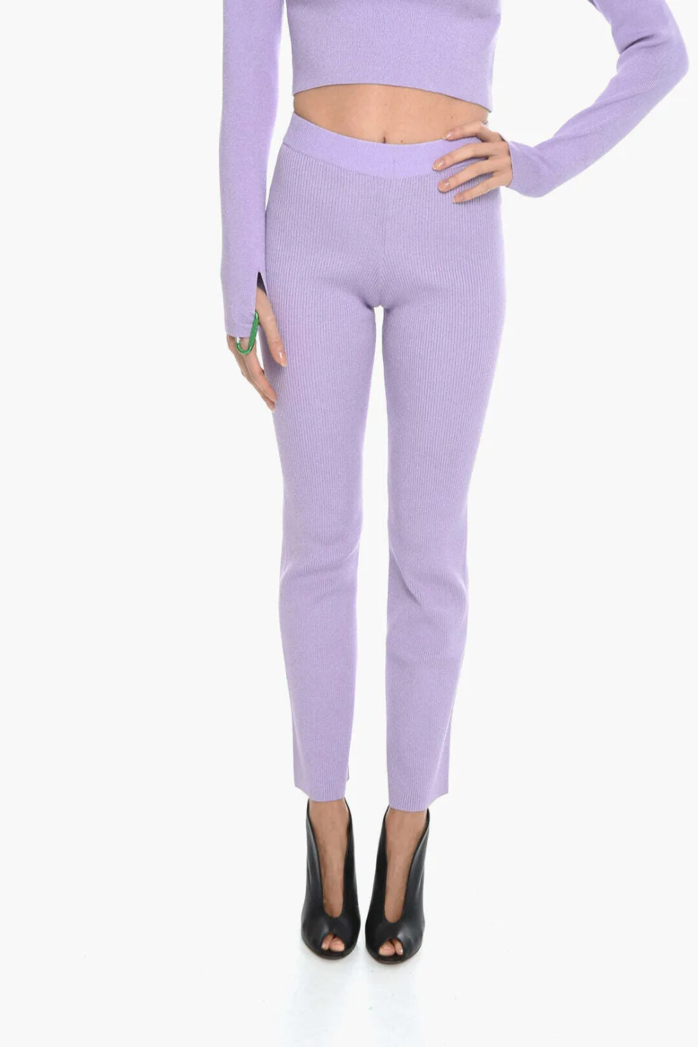 HERSKIND ribbed-knit legging trousers - Violett