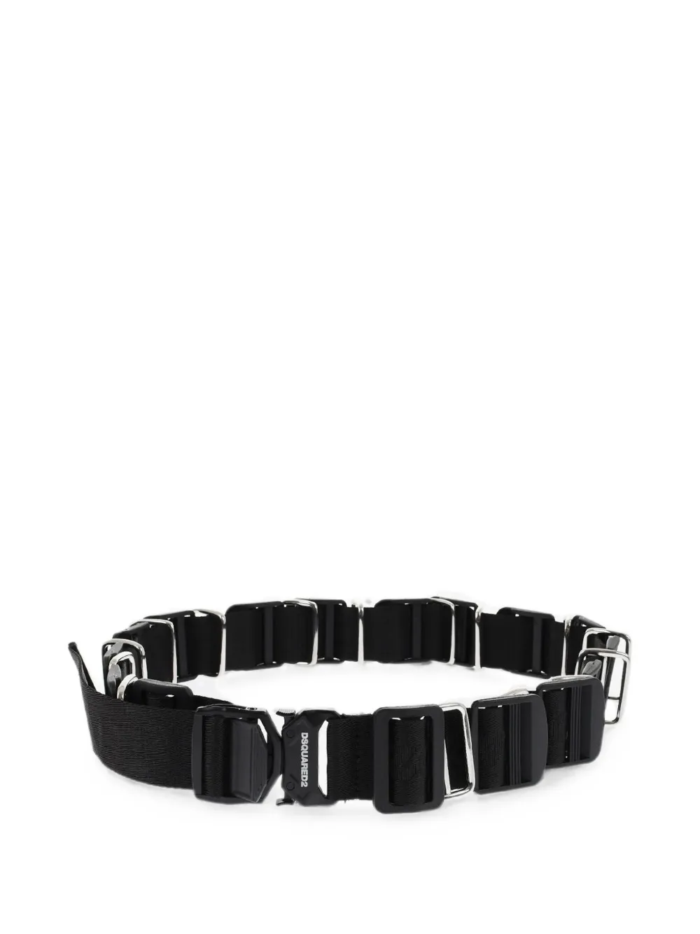 DSQUARED2 logo-print buckle-fastening belt - Schwarz