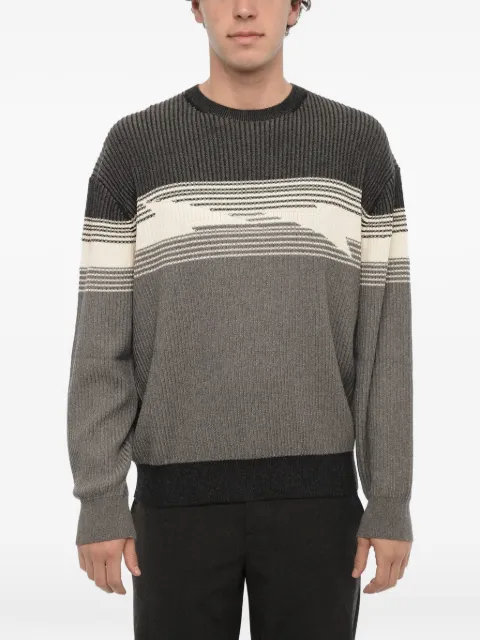 Neil Barrett pull en maille côtelée à empiècements