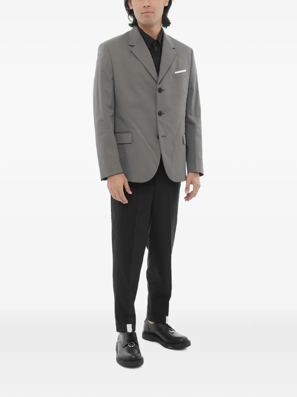 Neil Barrett single-breasted flap-pocket jacket Grijs