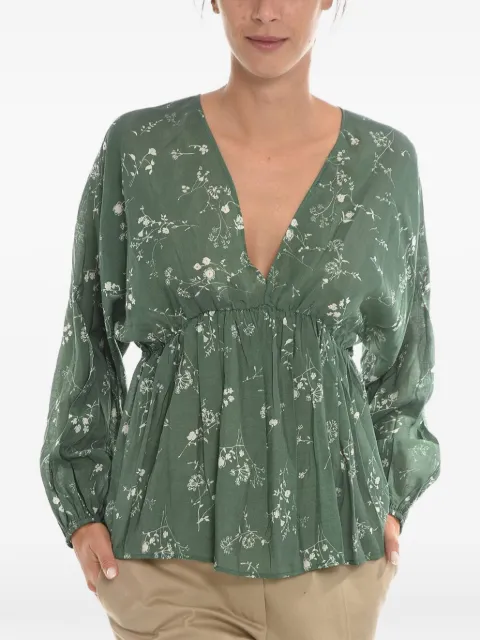 SAMSOE SAMSOE blusa con mangas farol y estampado floral
