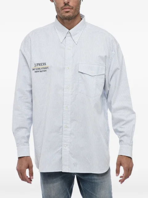 J.PRESS striped embroidered shirt