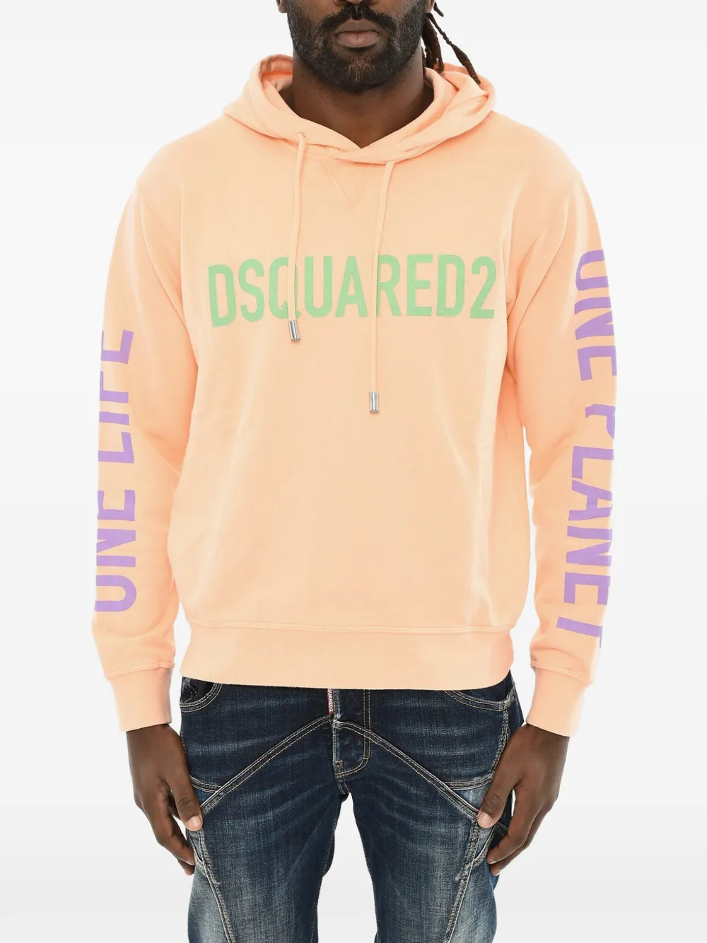 DSQUARED2 One Life Cool logo-print hoodie - Orange