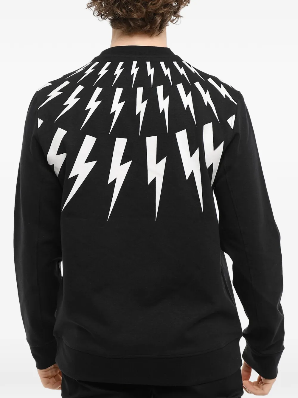 Neil Barrett Fair-Isle Thunderbolt sweatshirt Zwart