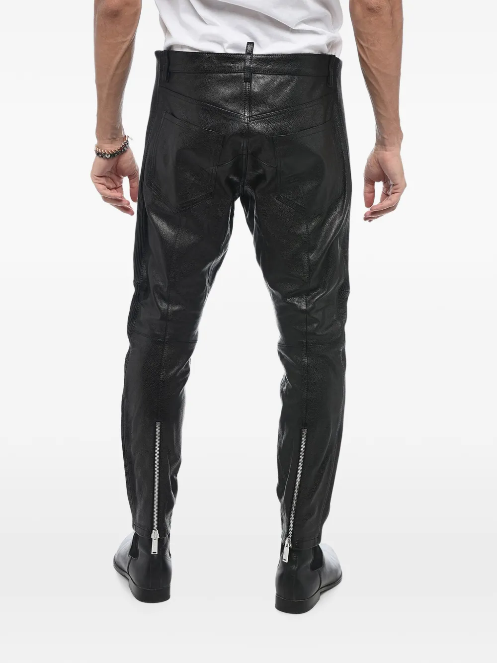 DSQUARED2 Bikerbroek met gewatteerd detail Zwart