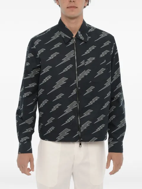 Neil Barrett lightning-bolt-print zip-up jacket
