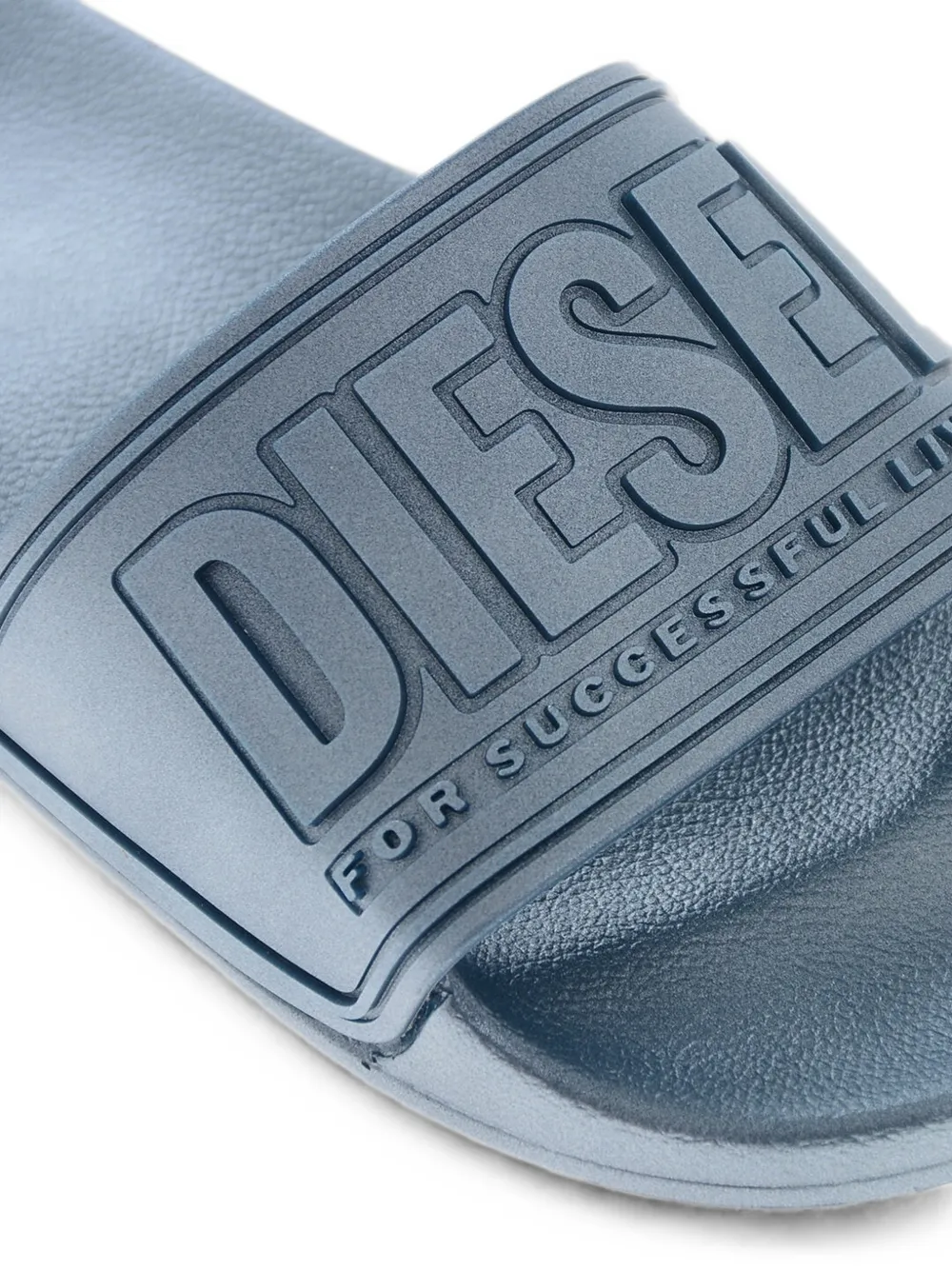 Diesel Sa-Mayemi-Slides in pearlescent rubber Blauw
