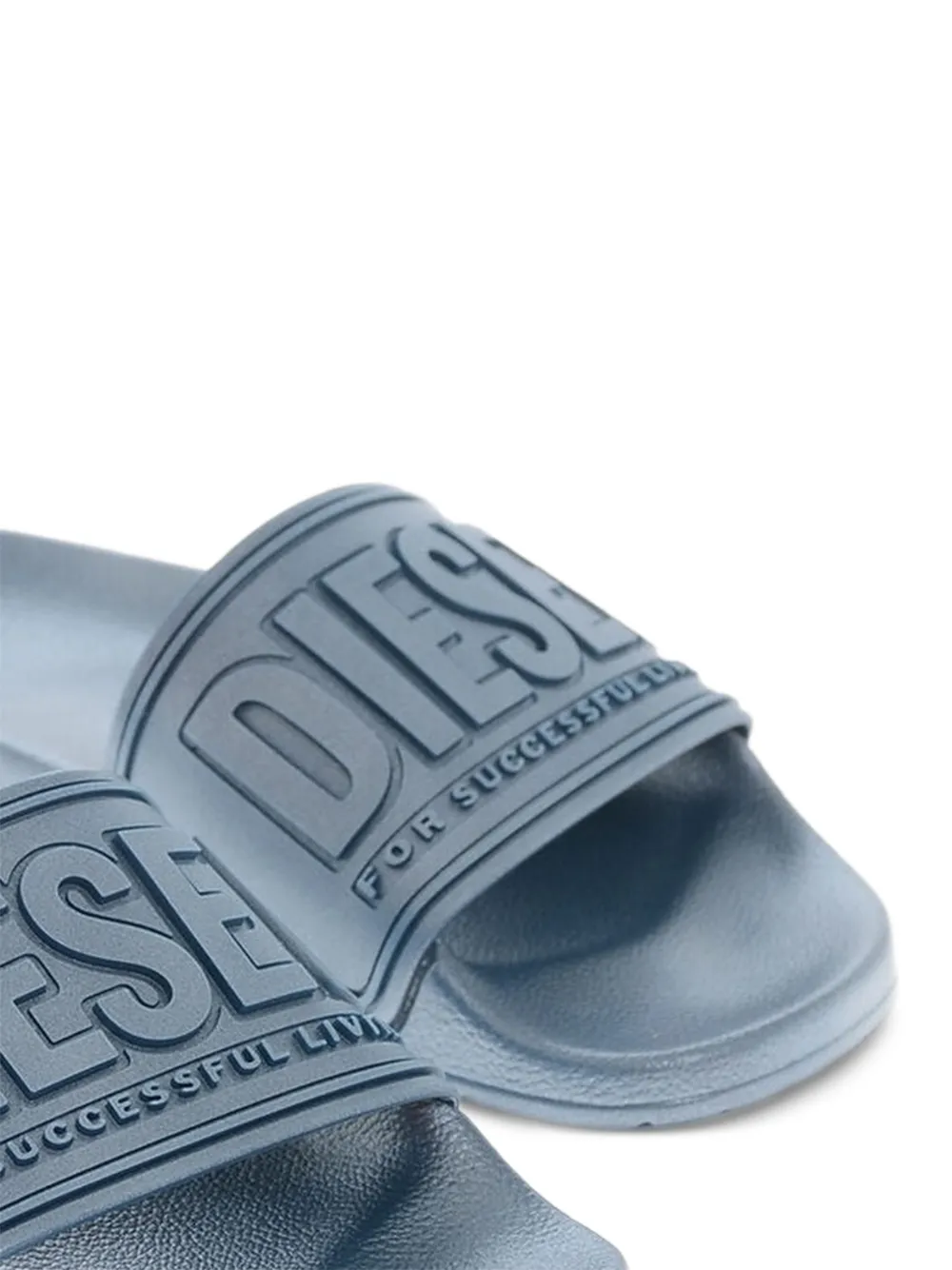 Diesel Sa-Mayemi-Slides in pearlescent rubber Blauw