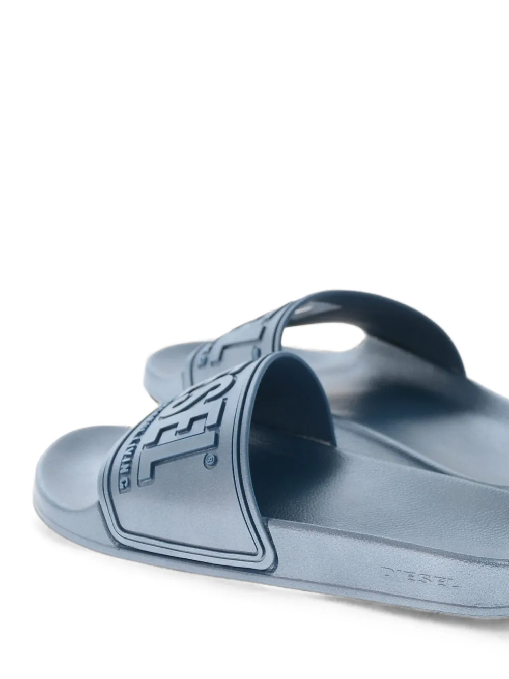 Diesel Sa-Mayemi-Slides in pearlescent rubber Blauw