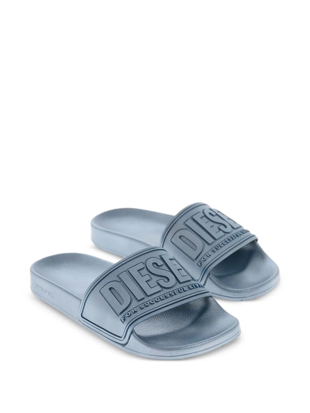 Diesel Sa-Mayemi-Slides in pearlescent rubber Blauw