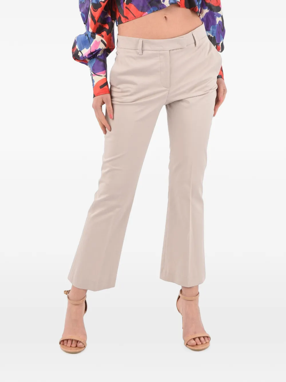 Quelle2 belt-loop trousers - Nude