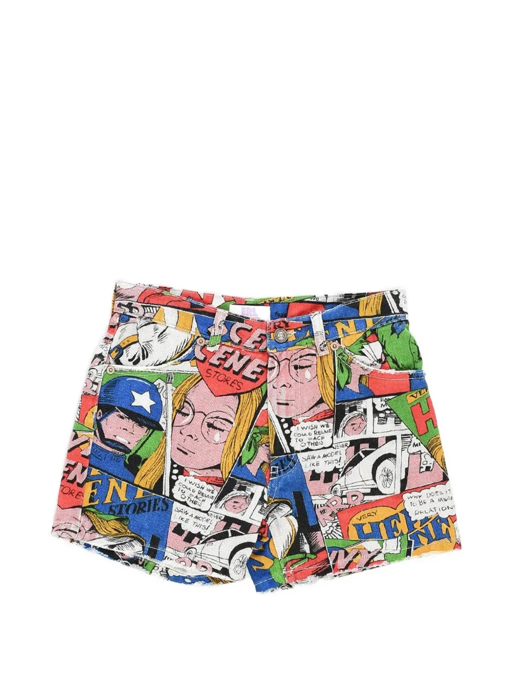 ERL printed denim shorts · XS