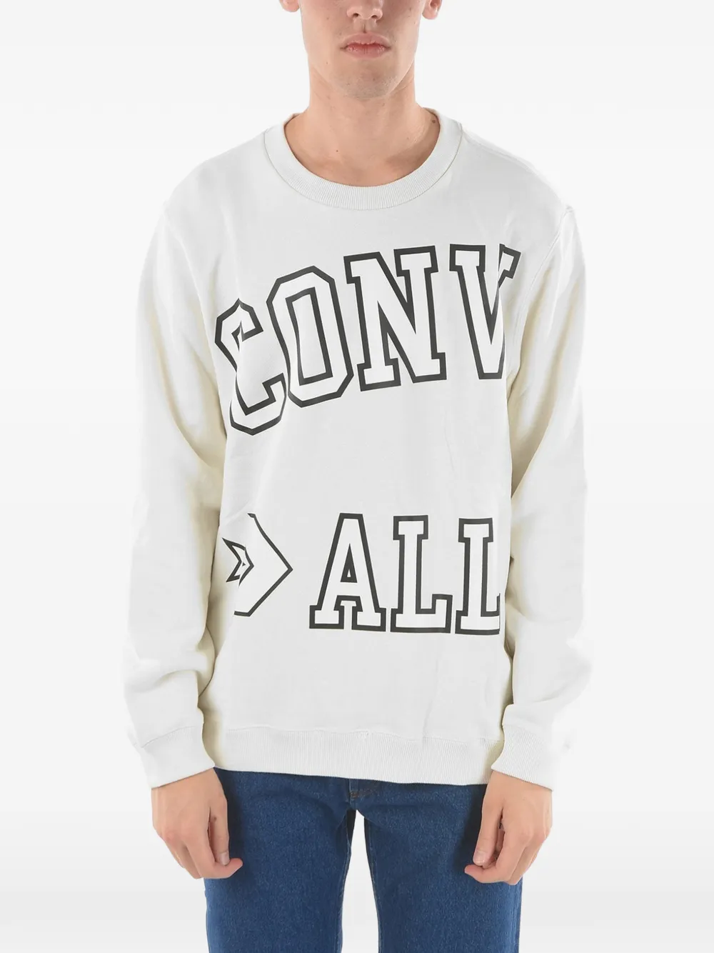 Converse All Star Logo-print Sweater In Neutrals