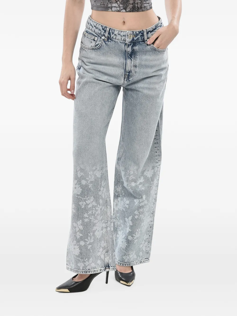Holzweiler floral-print jeans - Blau