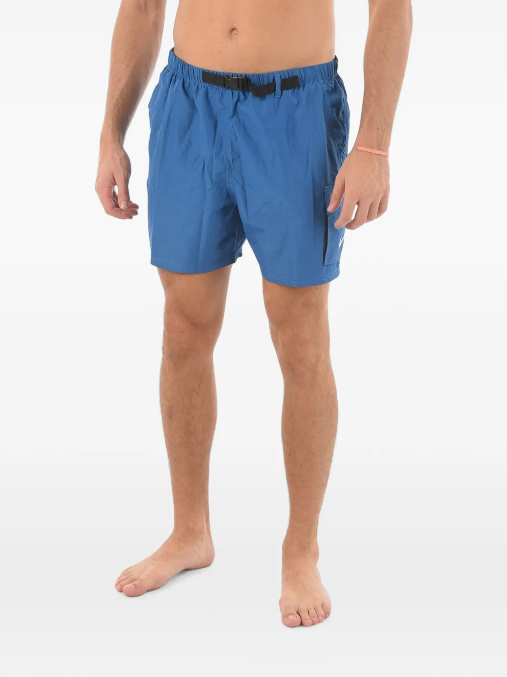 Nike Logo-print Cargo Swim Sorts In Blue
