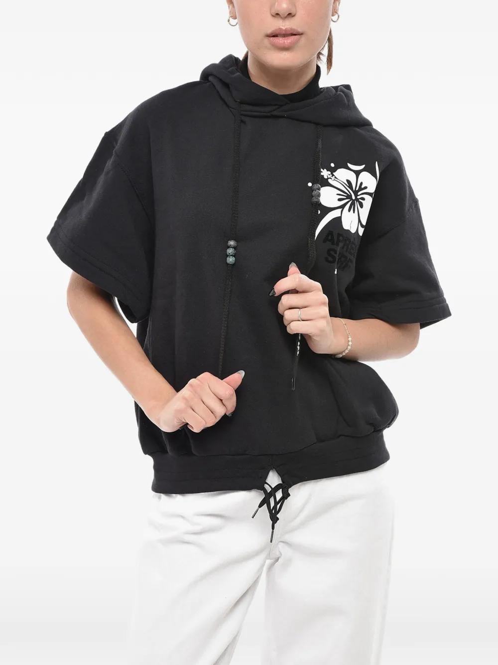 Après Surf logo-print short-sleeve hoodie - Black
