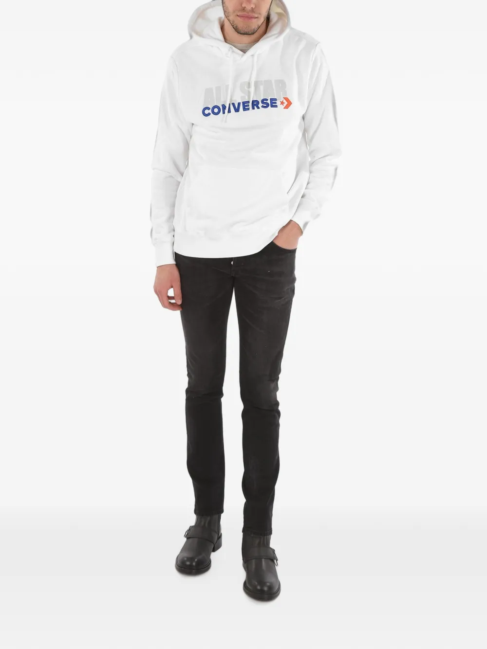 Converse All Star logo-print hoodie Wit