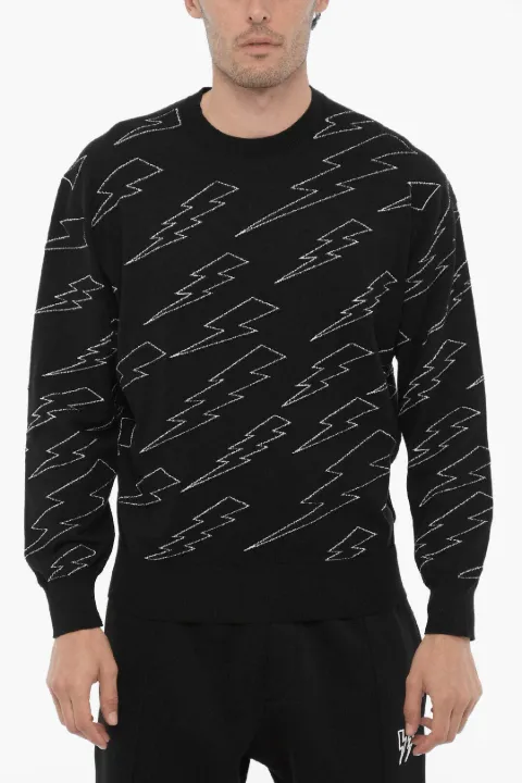 Neil Barrett thunderbolt-embroidered sweater