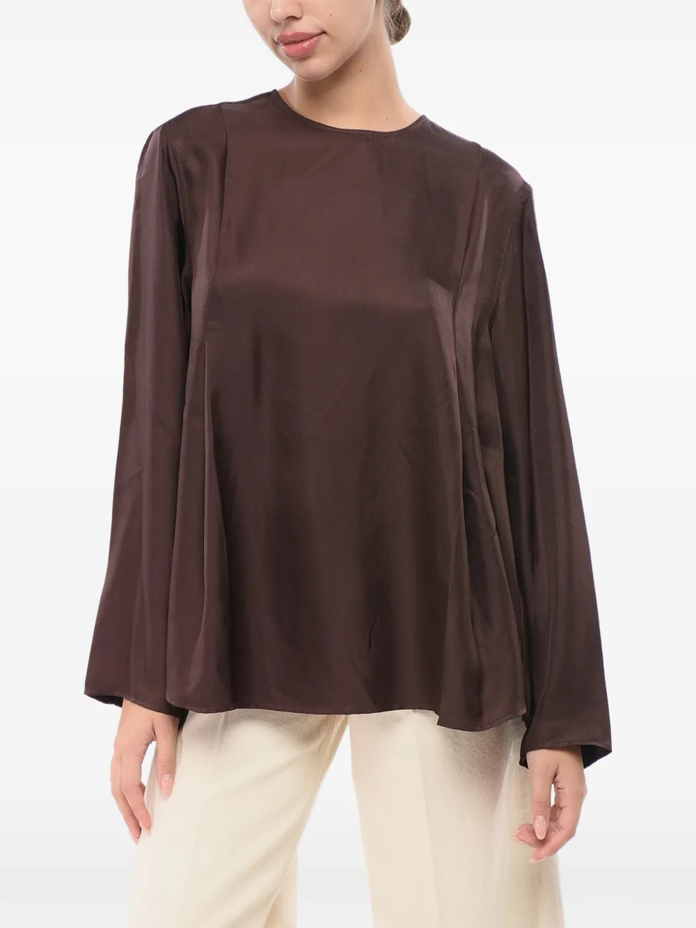 LouLou de Saison Adalyn silk-twill blouse - Braun