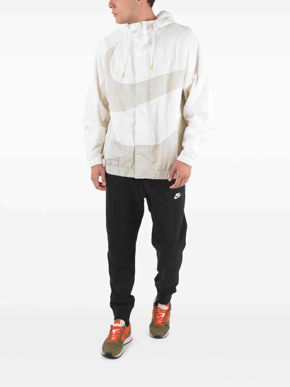 Nike Swoosh hooded jacket Beige