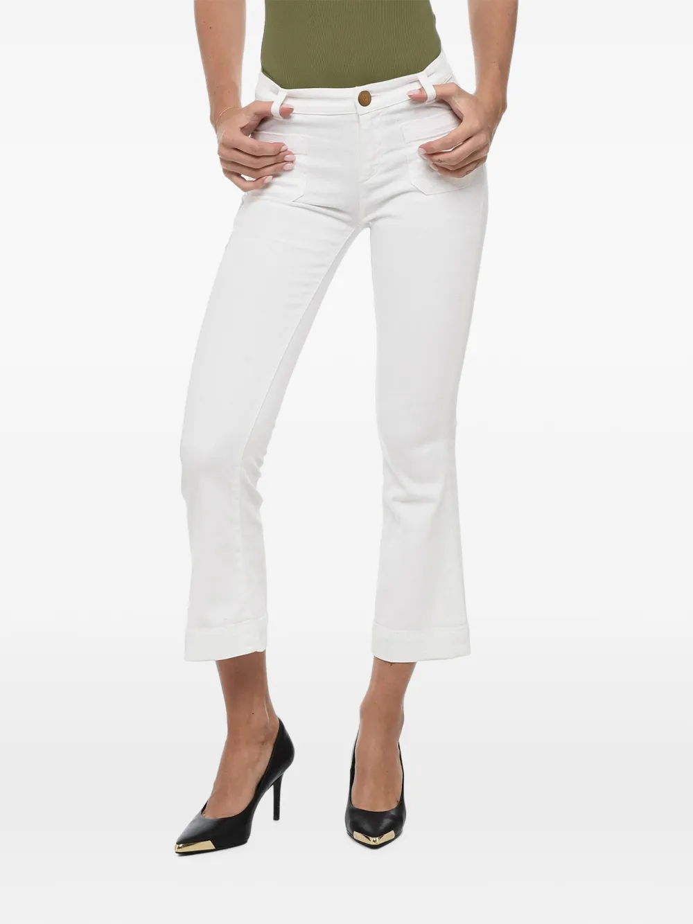 Seafarer patch-pocket wide-leg jeans - Weiß