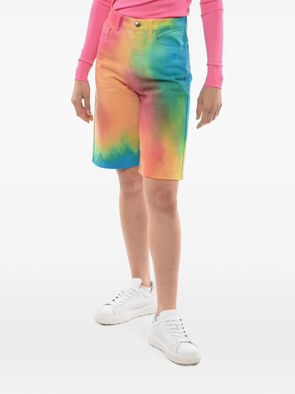 IRENEISGOOD rainbow-effect shorts - Orange