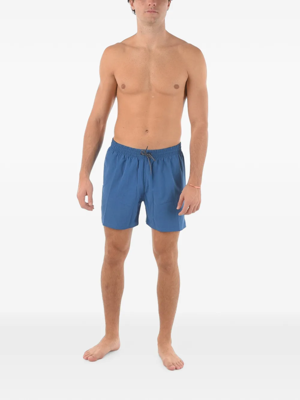 Nike logo-print elasticated swim shorts Blauw