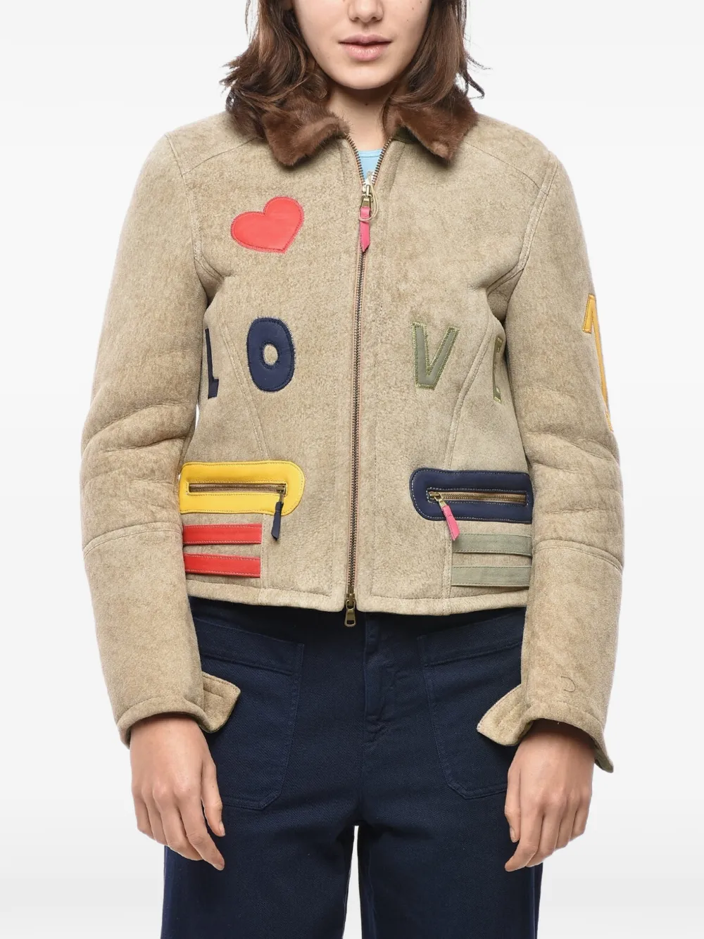 History Repeats embroidered jacket - Nude