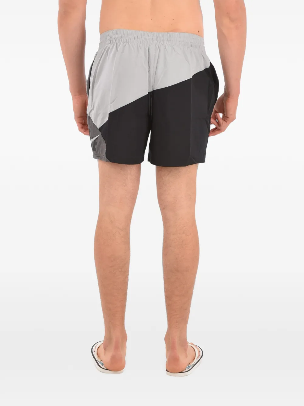 Nike logo-print swim shorts Zwart