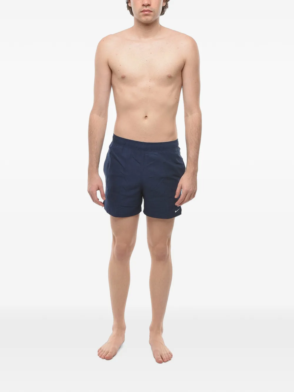 Nike embroidered-logo swim shorts Blauw